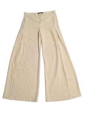 Zara High-Waist Wide Leg Cream Trousers